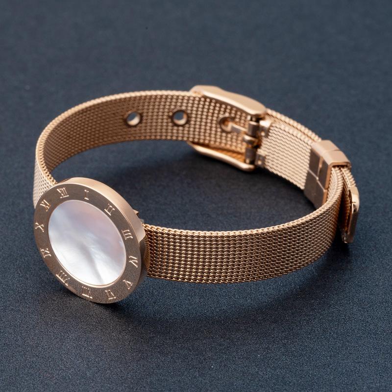 new korean jewelry simple roman titanium steel bracelet rose gold watch bracelet women's open bracelet