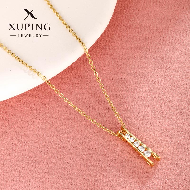 xuping copper alloy gold-plated zircon pendant necklace for women summer high-grade simple pendant gang drill personalized pendant