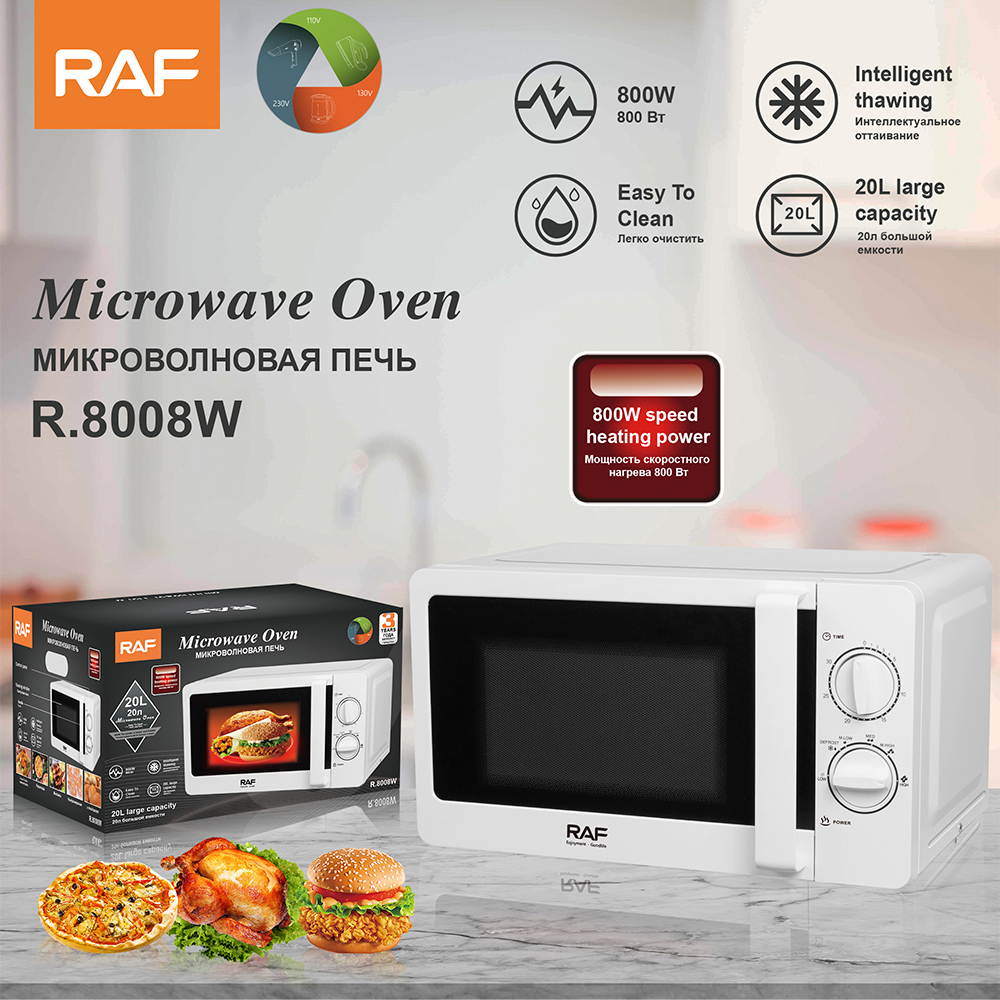 RAF European standard microwave oven, home and office quick light wave turntable microwave oven, visual heating microwave oven details Picture