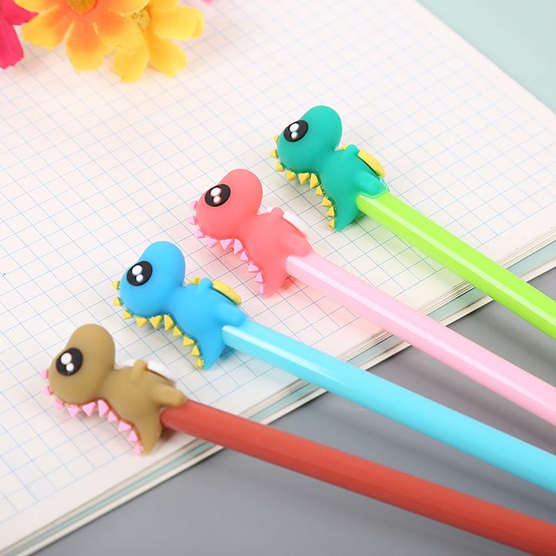 Creative Stationery Dinosaur Silicone End Gel Pen Cute Cartoon Learning Office Water-Based Sign Pen Factory Direct Sales car warning sign