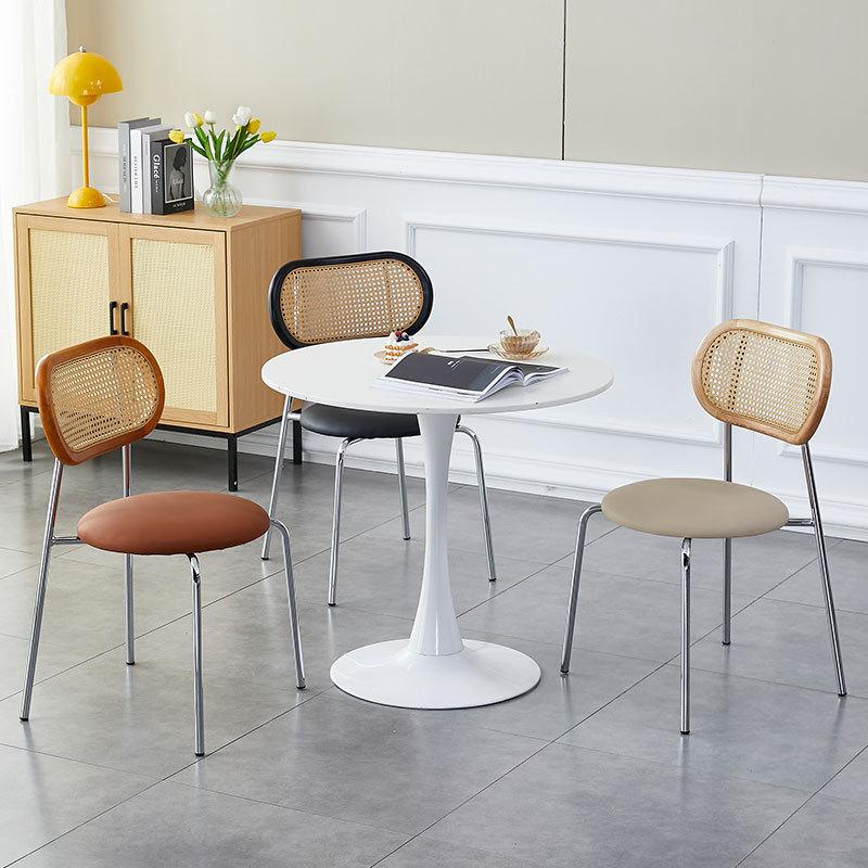 modern minimalist solid wood dining chair with backrest household restaurant office rattan chair internet-popular homestay milk tea shop backrest chair