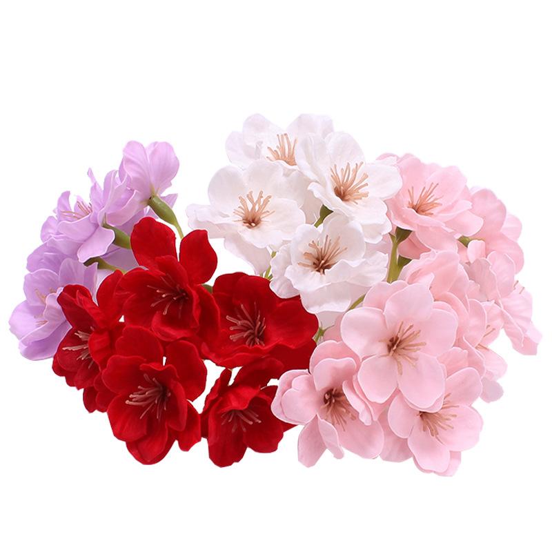 new artificial flower cherry blossom flower head soap flower gift box decoration christmas gift bouquet with flower fake soap flower cherry blossom