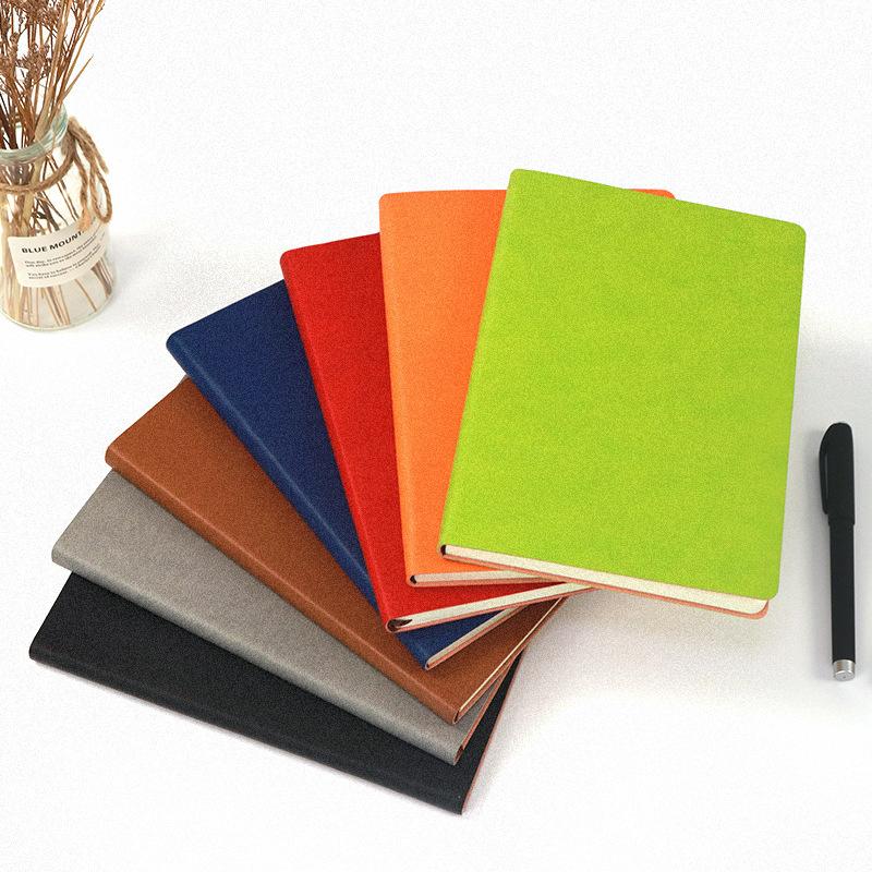 factory wholesale in stock printed logo simulation pu soft leather business gift creative student journal notebook
