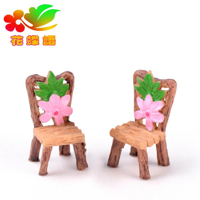 Moss Micro ndscape Succulent Pnt Decoration Wood Table and Chair Resin Craft Small Ornaments DIY Material