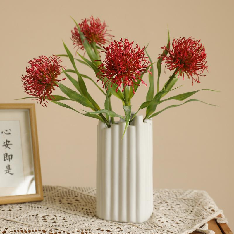 artificial plastic single stem crab claw chrysanthemum pincushion flower wedding photography home decor floriculture fake flower crab claw chrysanthemum artificial flower
