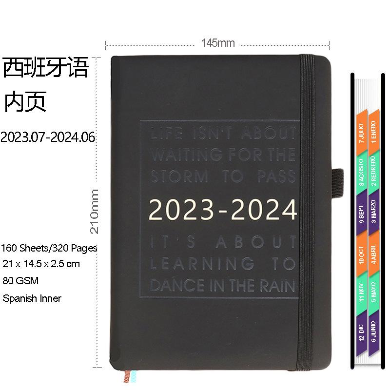 2023-2024 Notebook Planner Schedule Book A5 Spanish Notebook Journal Week Plan Monthly Plan