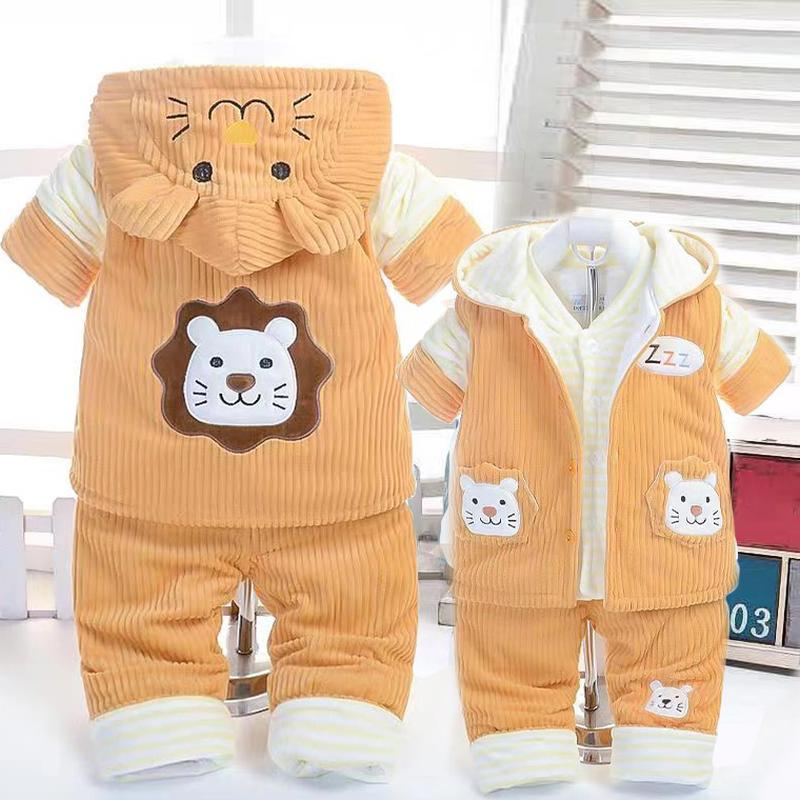 baby clothes autumn winter cotton-padded coat baby vest three-piece wholesale 012 years old thickened padded jacket little children's clothes cotton-padded clothes