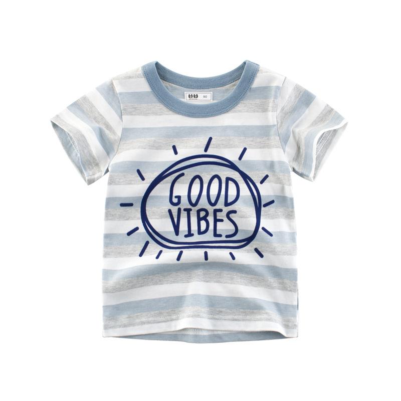 summer new children's short-sleeved kids 2024 children's clothing boys' t-shirt korean striped baby clothes factory wholesale