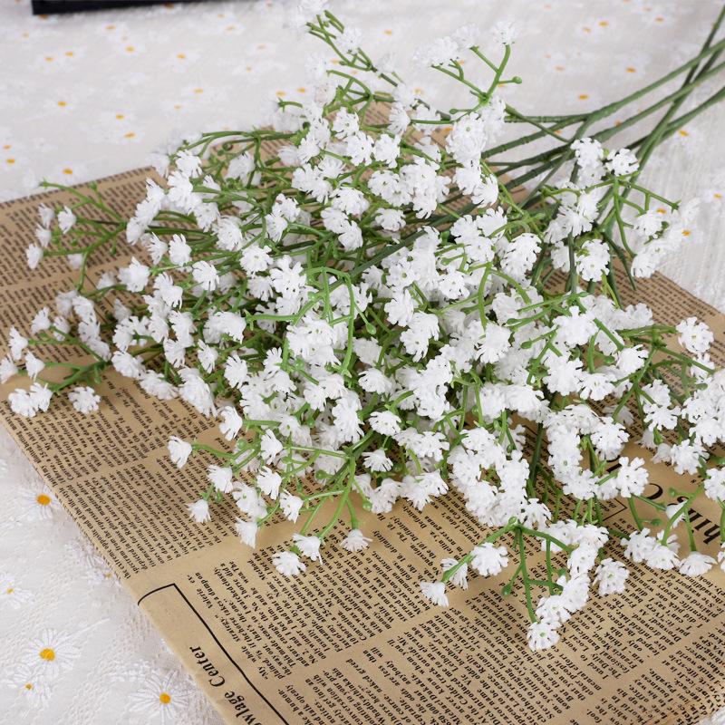 artificial starry dried flower wholesale artificial flowers plastic flower wedding decoration flower soft glue starry artificial flower