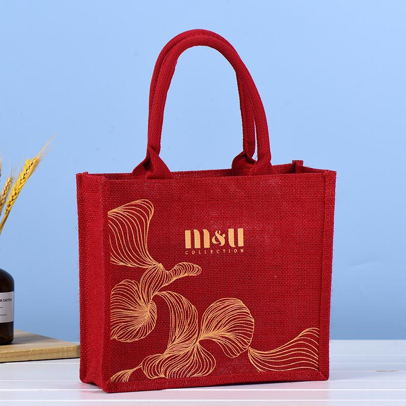 sack wholesale linen handbags burlap handbag custom cotton linen bag fashion gunnysack linen bag manufacturer