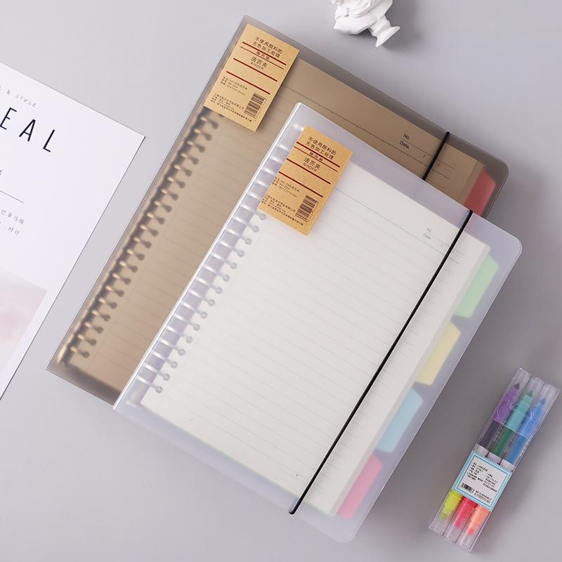 A5 Connell Loose-Leaf Detachable Notebook Simple Notepad A4 Fresh Grid Noteboy Notebook for Correction Bnk Book