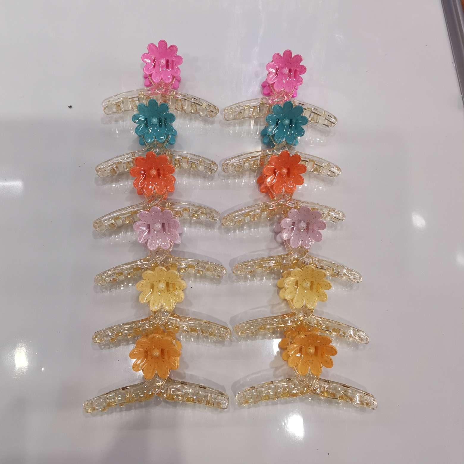 11 cm transparent champagne one-piece flower hairpin resin flower, a popular online hit Application Scenario
