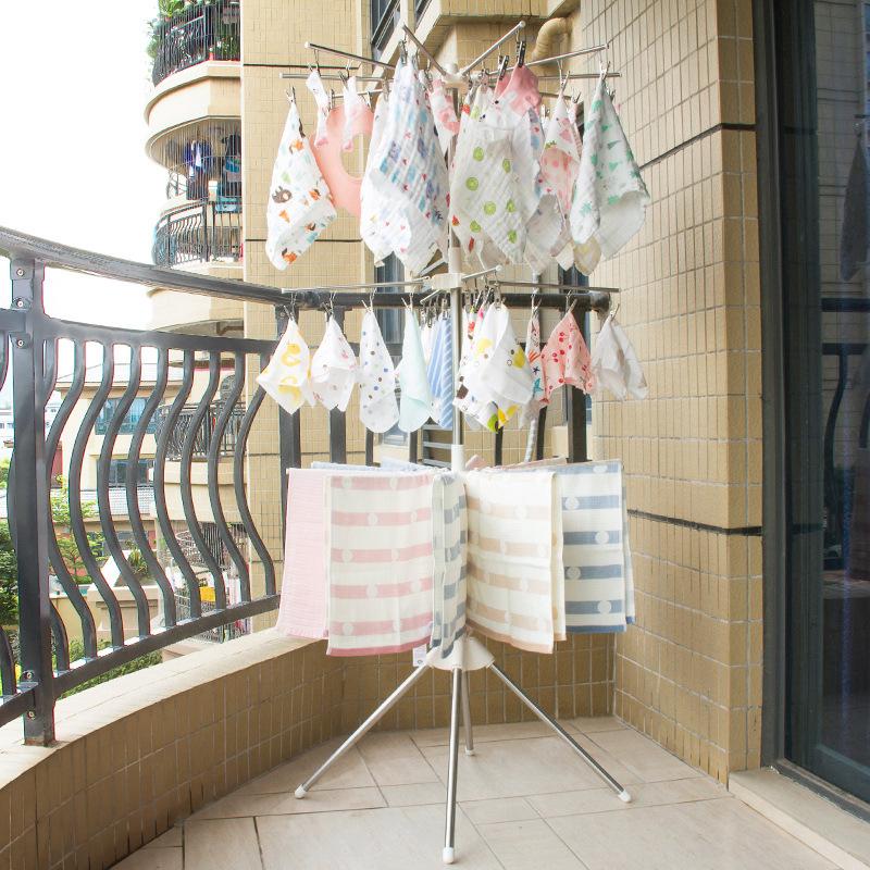 baby clothes hanger baby diaper rack stainless steel floor folding rack children towel balcony saliva towel clothes hanger