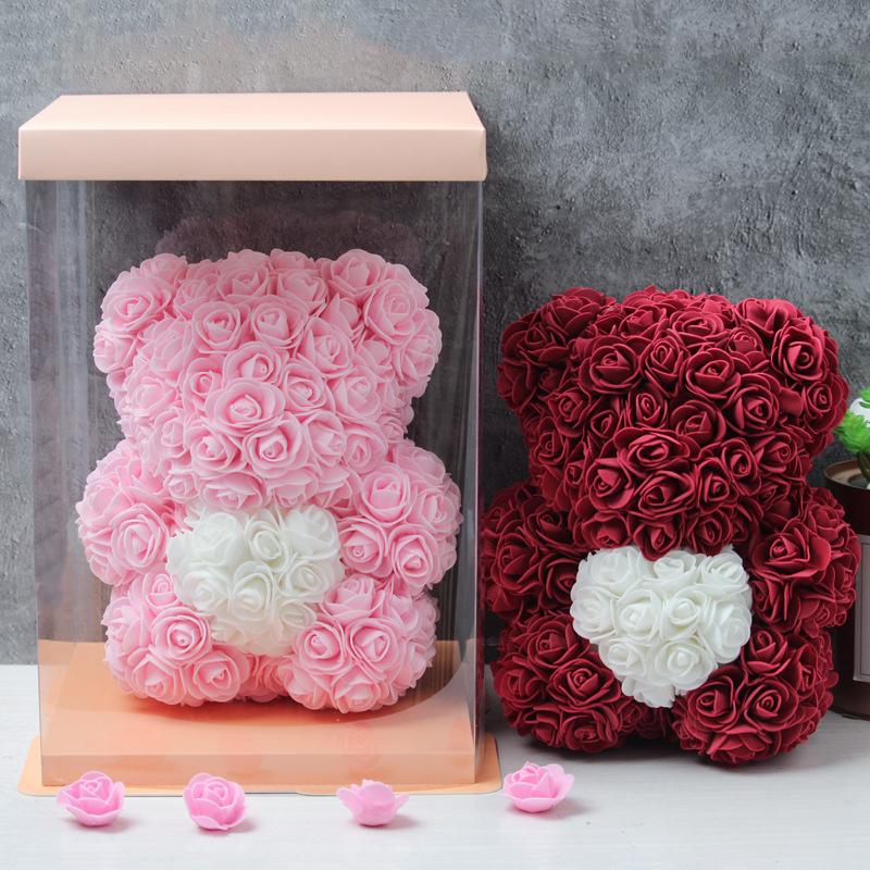 foreign trade valentine's day rose bear foam pe artificial flower heart-hugging rose bear creative bear holiday birthday gift