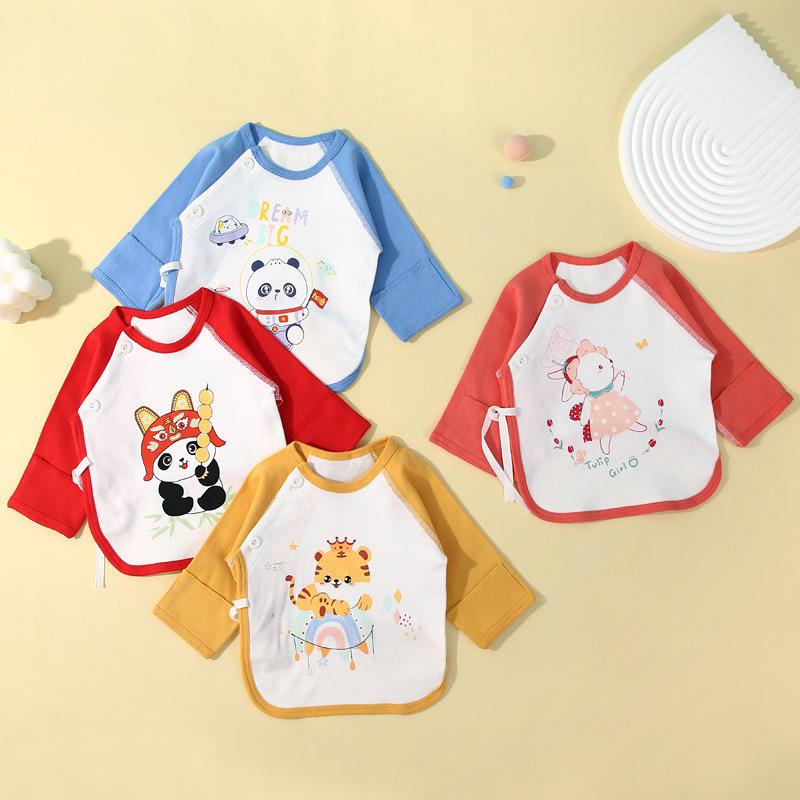 baby clothes baby clothes semi-back clothing spring and autumn cotton baby pajamas cotton four seasons top newborn clothes