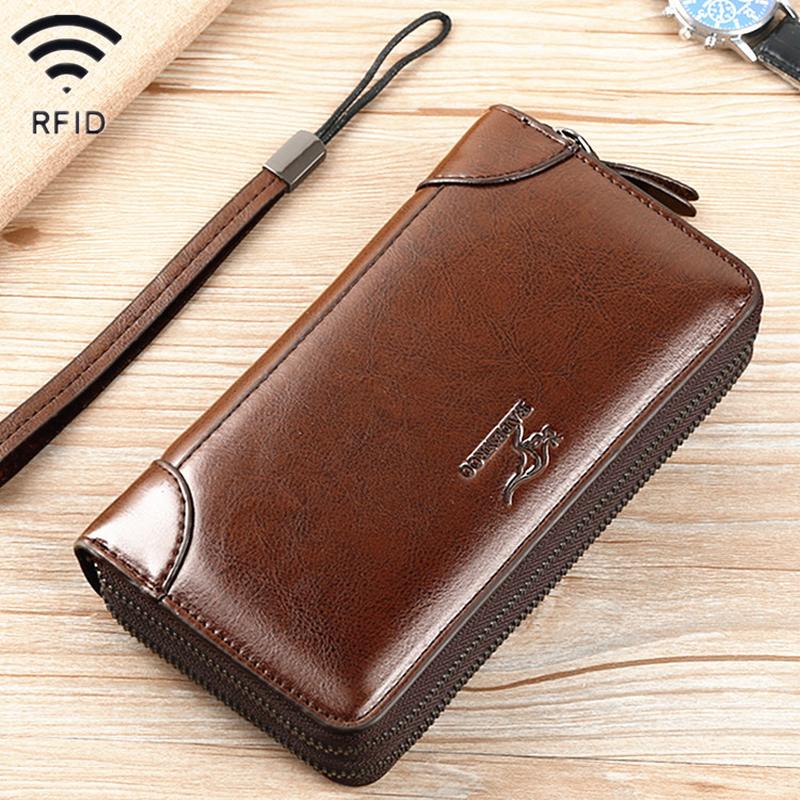 men's handbag new clutch male clutch double zipper men's handbag clutch leather bag wallet in stock cross-border