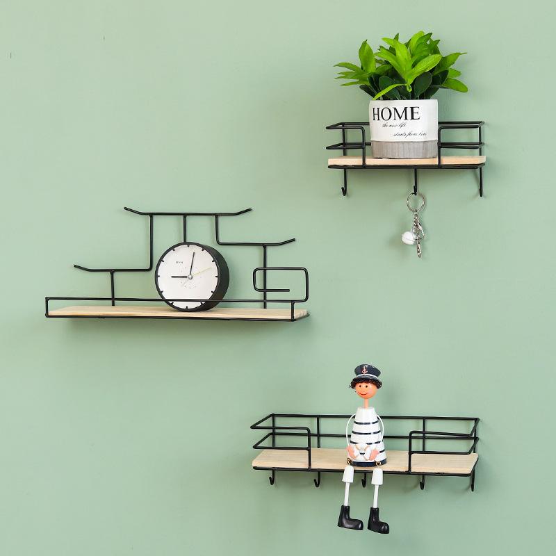 simple modern iron punch-free personalized design cloud wall shelf home bedroom wall decor shelf
