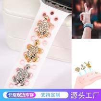 cross-border smart watch accessories for apple iwatch silicone strap decorative buckle ring alloy diamond turtle
