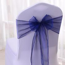 hotel wedding chair back yarn wedding chair back flowers chair decorative bowknot glass yarn organza ribbon bandage