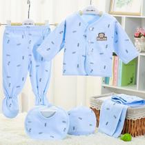 newborn baby clothes all cotton baby autumn clothes long pants set children's two-piece pajamas autumn underwear five-piece set