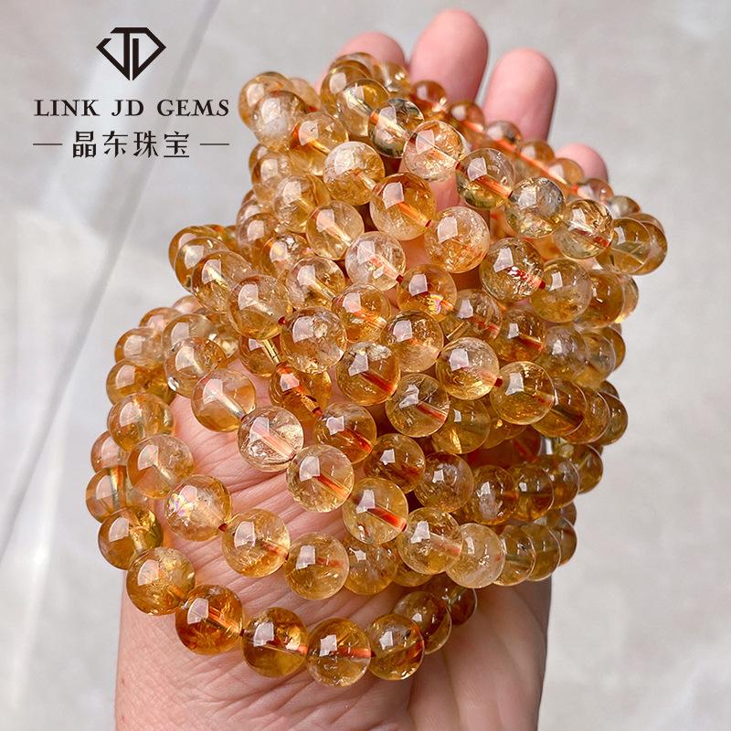 jingdong jewelry natural citrine bracelet honey milk-in-water bracelet golden yellow girl citrine bracelet wholesale