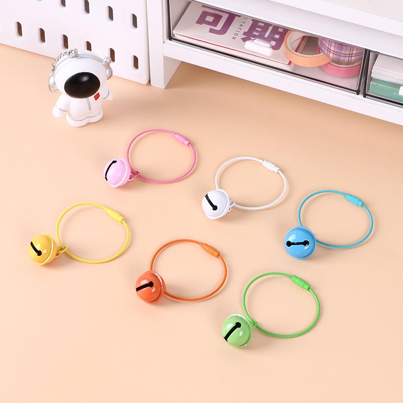 creative candy color bell key buckle paint steel traveller fresh students' school bag pendant hanging gift