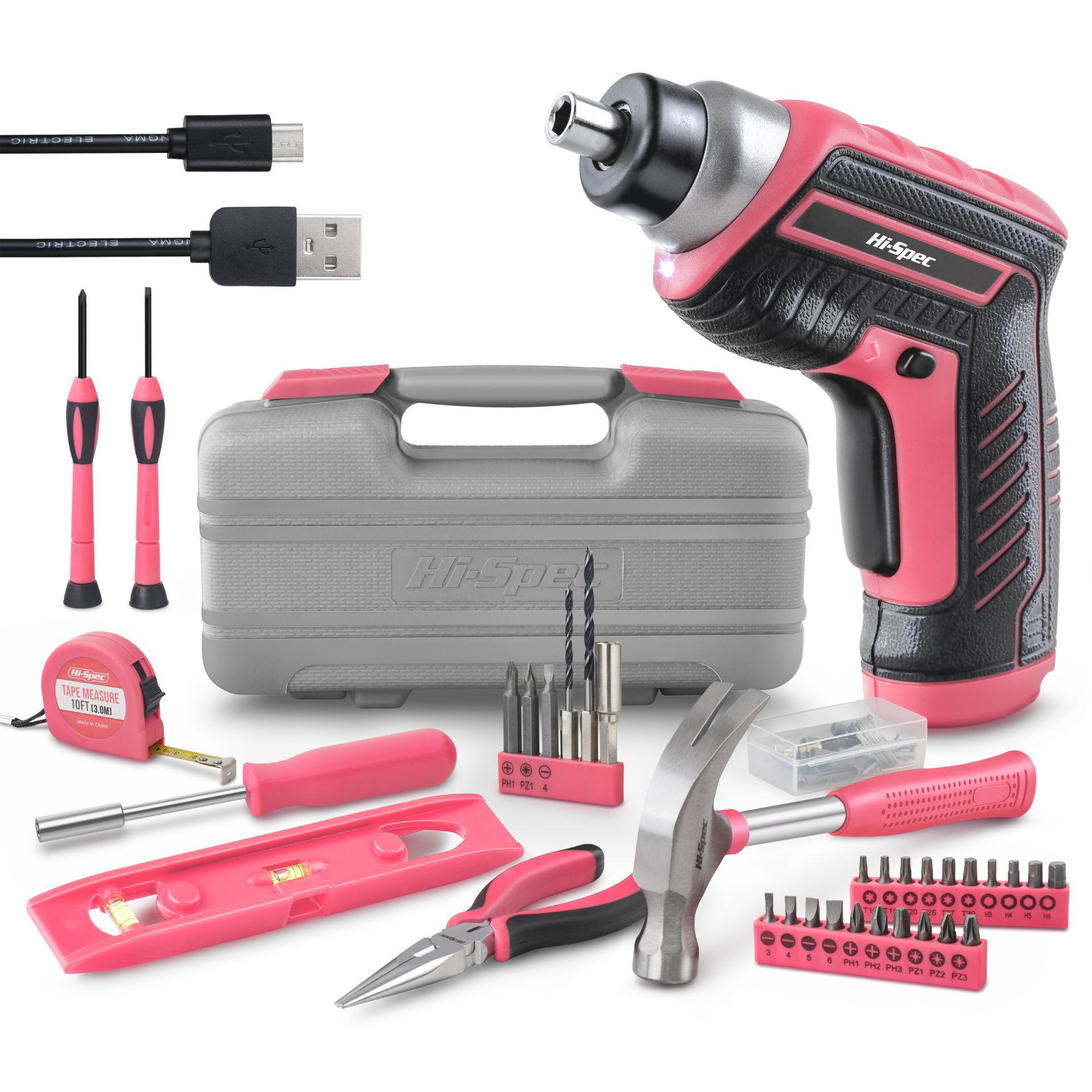 hi-spec 35-piece set 4v usb electric screwdriver tools suit home gifts hardware tools
