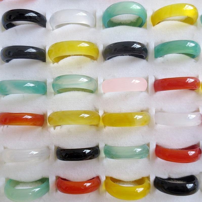 natural brazil agate ring ring shank handheld flexible ring 6mm jade chalcedony ring couple rings live broadcast welfare supply