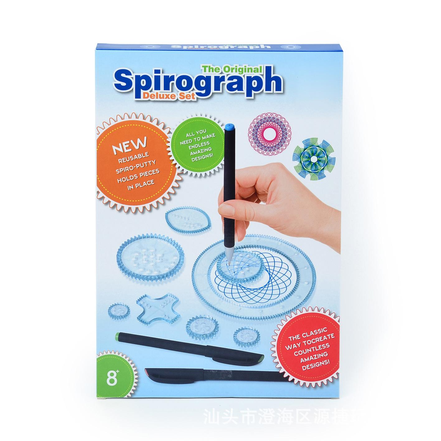 cross-border flowers spirograph package children art drawing template ruler stationery drawing magic flowers