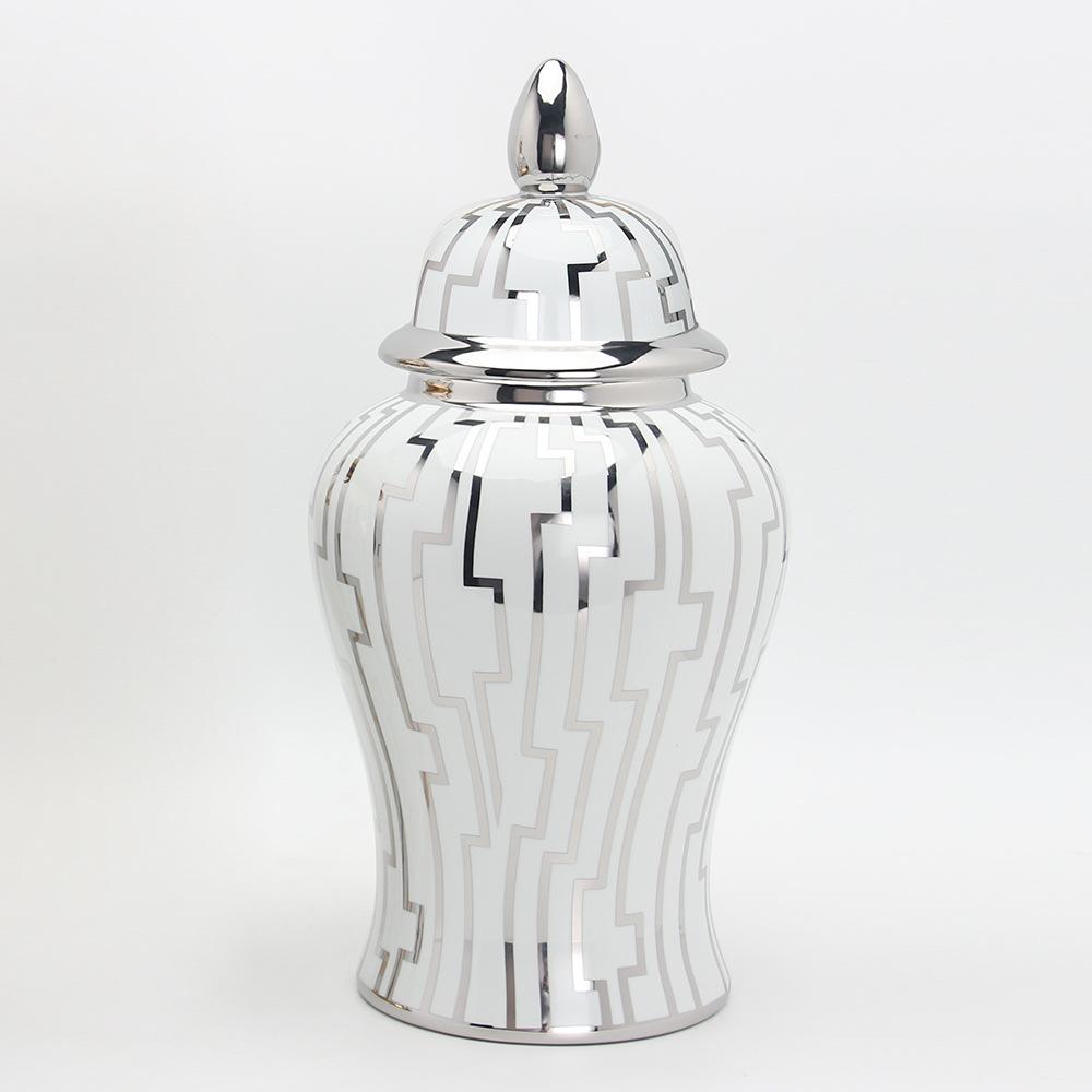 Household Ceramic Decoration European-Style Light Luxury Vase Tea Pot Decoration Temple Jar Home Living Room Decor Decoration