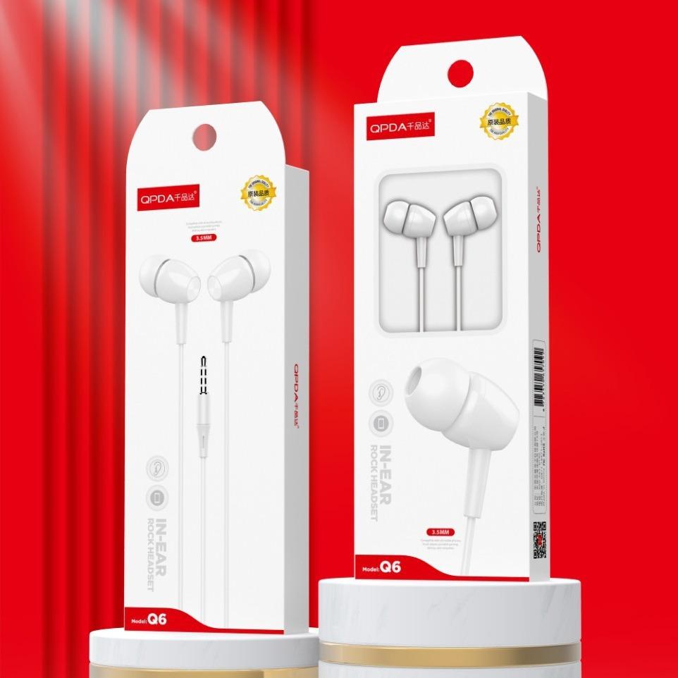 q6 headset brand headset wholesale suitable for 3.5-hole headset stereo headset wholesale call wire control ear