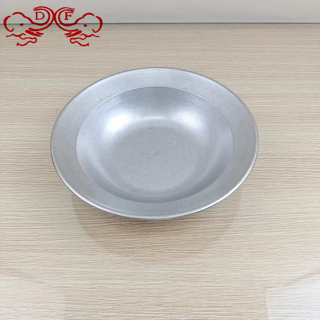DF99389 Vintage stainless steel pasta plate do old pickled fish poached beef basin Crayfish basin Deep plate DF TRADINGHOUSE Item Picture