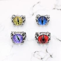 european and american retro skull devil eye ring personality trend dragon claw alloy devil eye open ring wholesale