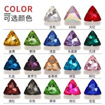triangle glass rhinestones hand-sewn rhinestone rhinestones diy wedding dress formal dress hair accessories handmade sticker rhinestone jewelry