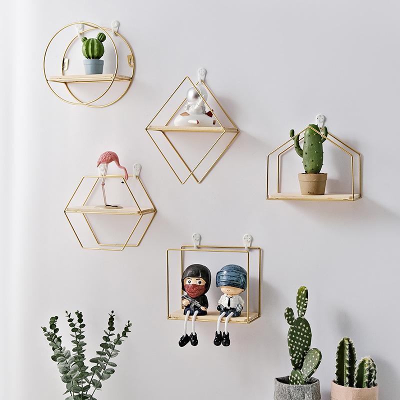 nordic style wall storage rack iron living room wall decor shelf home bedroom room wall-mounted small storage rack