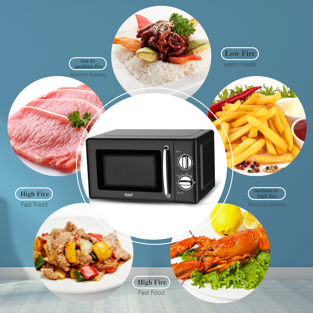 RAF microwave oven for home and office, quick light wave 360° turntable microwave oven, visual heating microwave oven pic 5