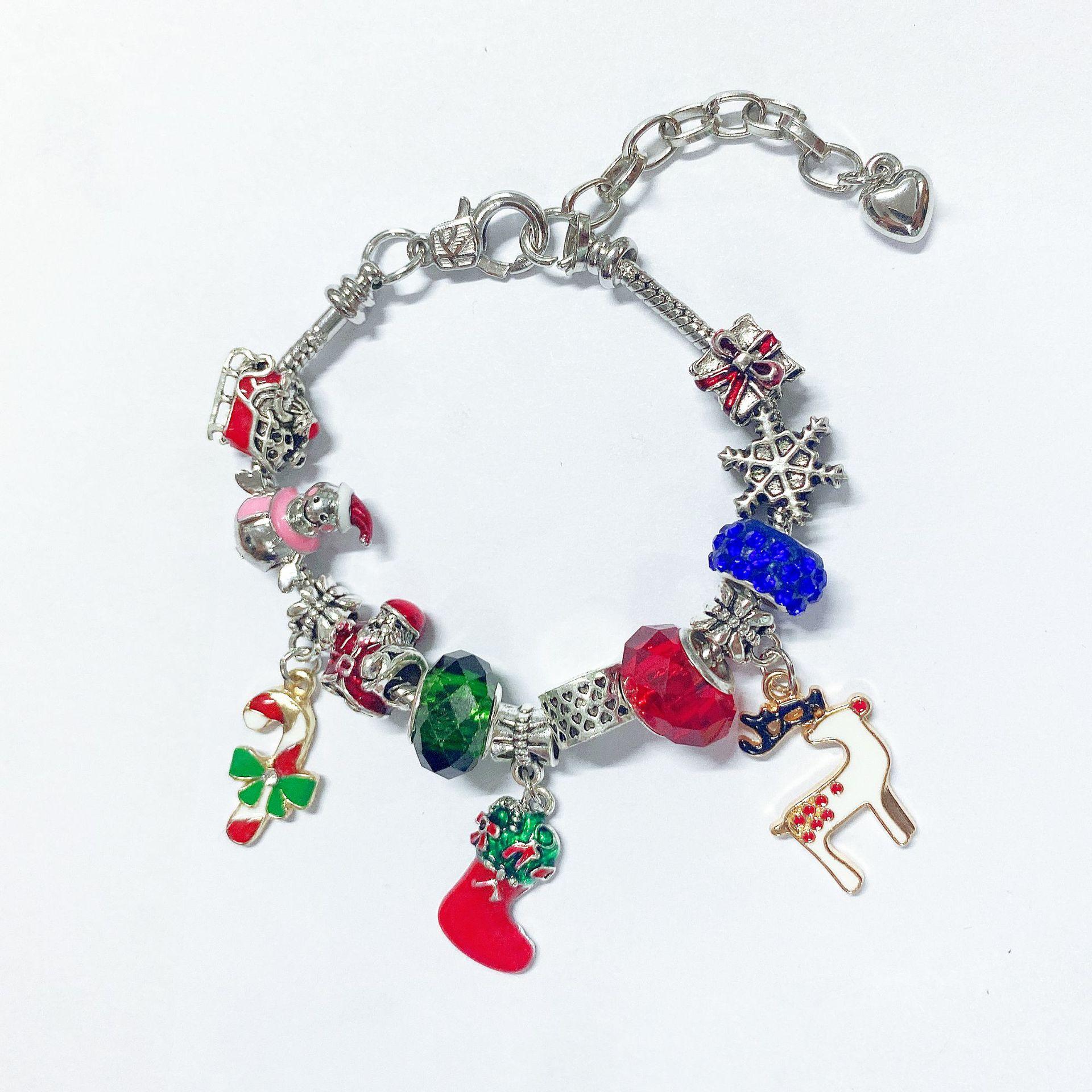 christmas advent calendar countdown gift box diy christmas alloy large hole bead pendant children bracelet customization
