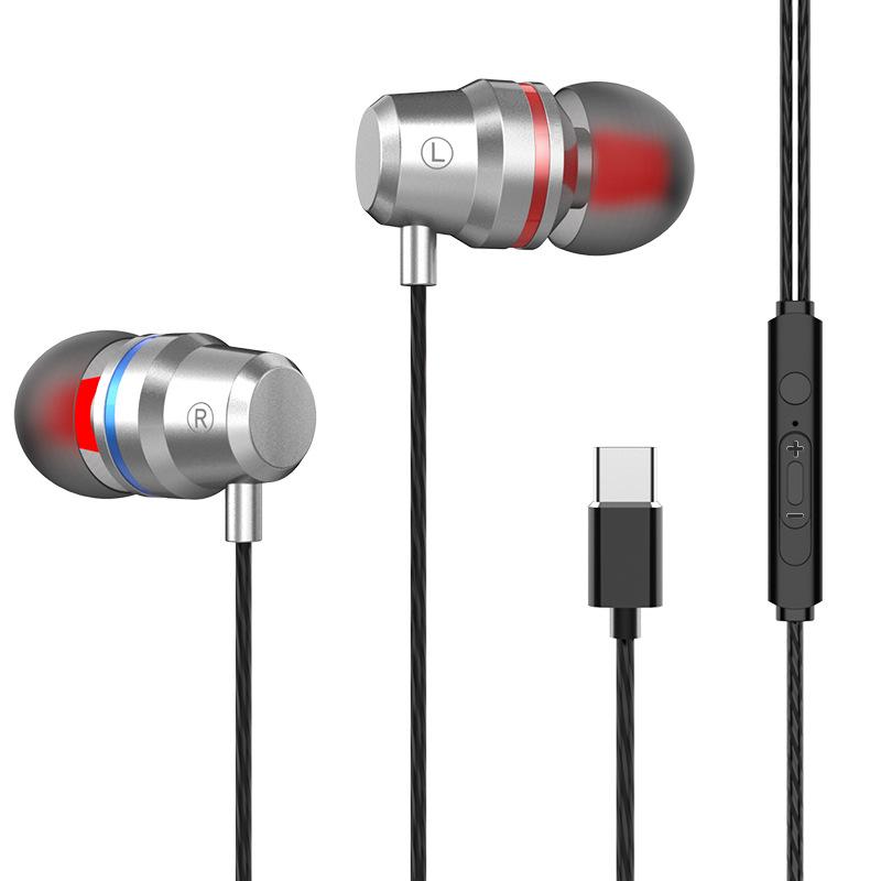 type-c earphone for letv 2 xiaomi 8 xiaomi 6 earphone metal earphone subwoofer in-ear details Picture