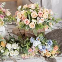rose daisy bunch ins style artificial flower factory home decoration cross-border wedding wholesale fake flower mw66794