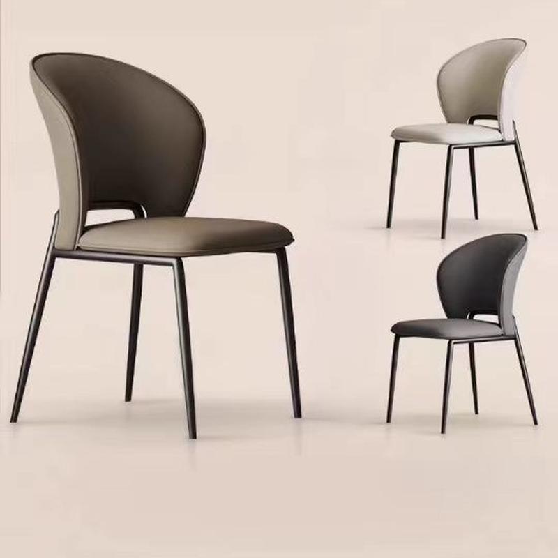 cream style dining chair home italian light luxury minimalist high-grade stool home italian genuine leather chair designer chair