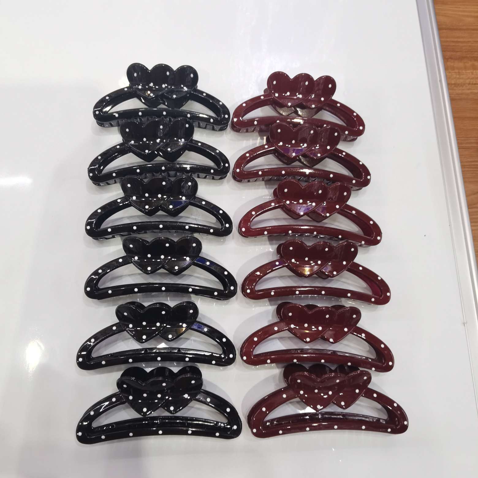11 cm black and red oil-dripping hairpin detail image 4