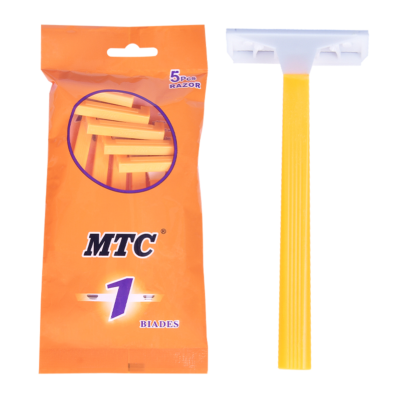 MTC's best-selling portable single-layer stainless steel razor for women, 5 pieces per pack, disposable shavers