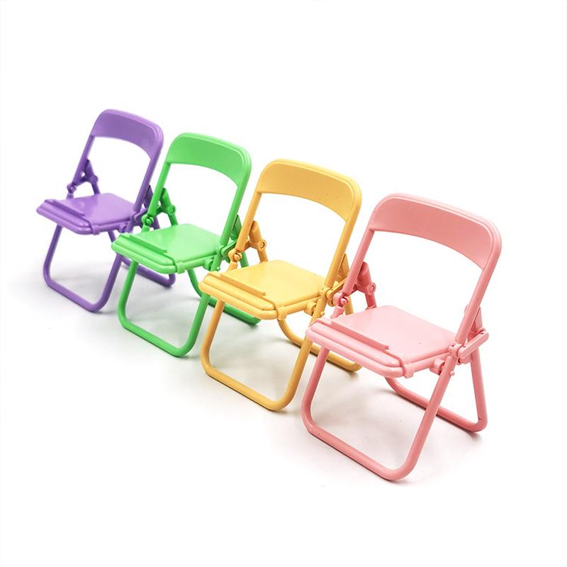 ins creative small chair mobile desktop stand new macaron stool foldable mobile phone chair support