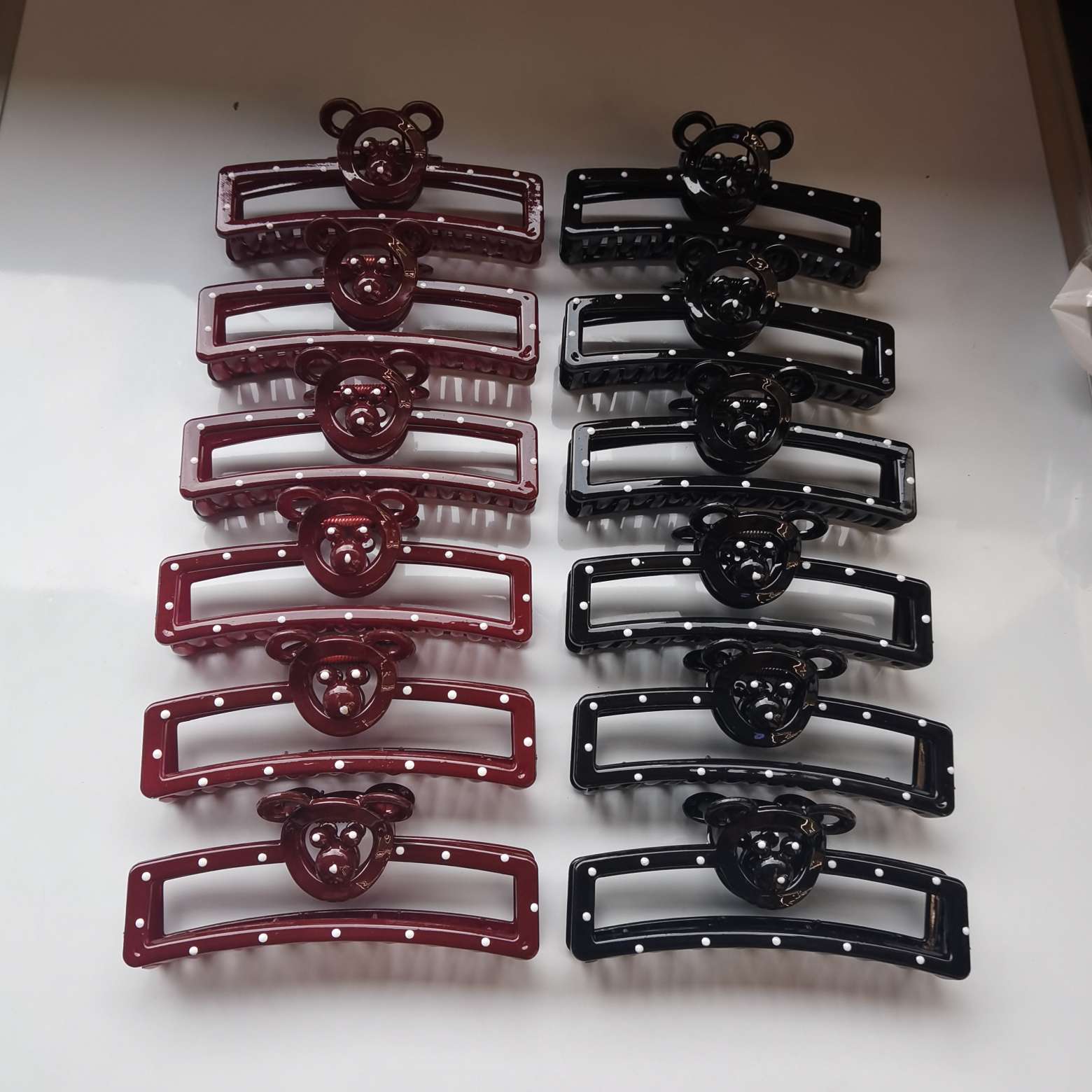 11 cm black and red oil-dripping hairpin Specification image