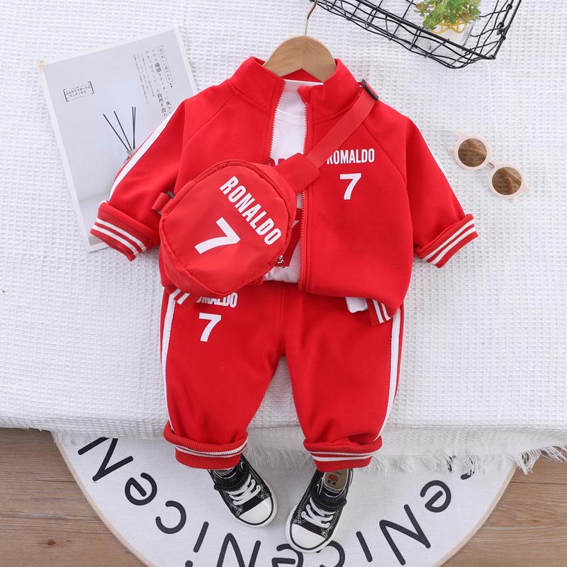 Boys' Spring and Autumn Clothing 2023 New Fashion Children Three-Piece Set Baby Autumn Handsome Moving Clothes Baby Clothes