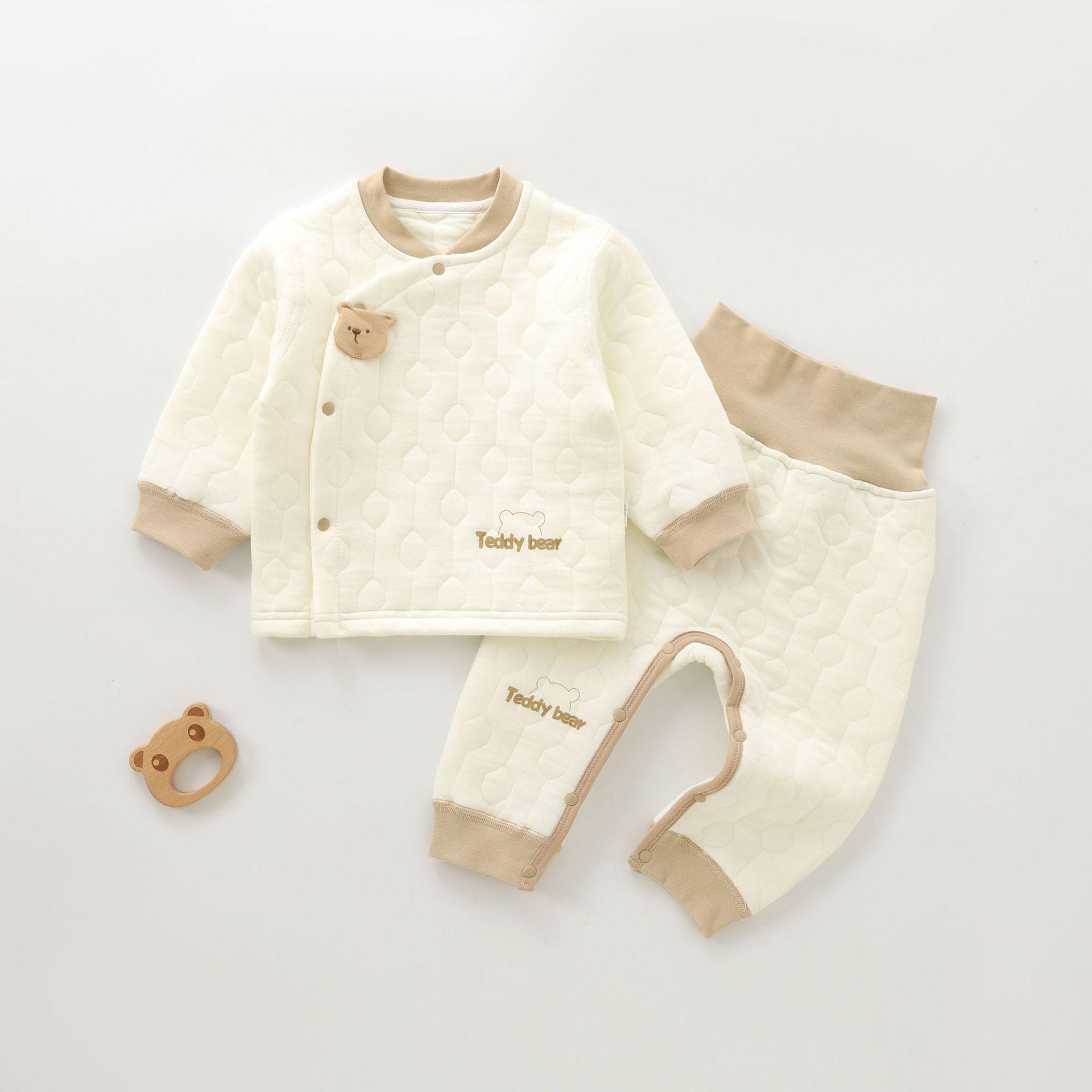 new baby warm suit quilted winter clothes split free baby clothes autumn and winter two-piece suit class a winter