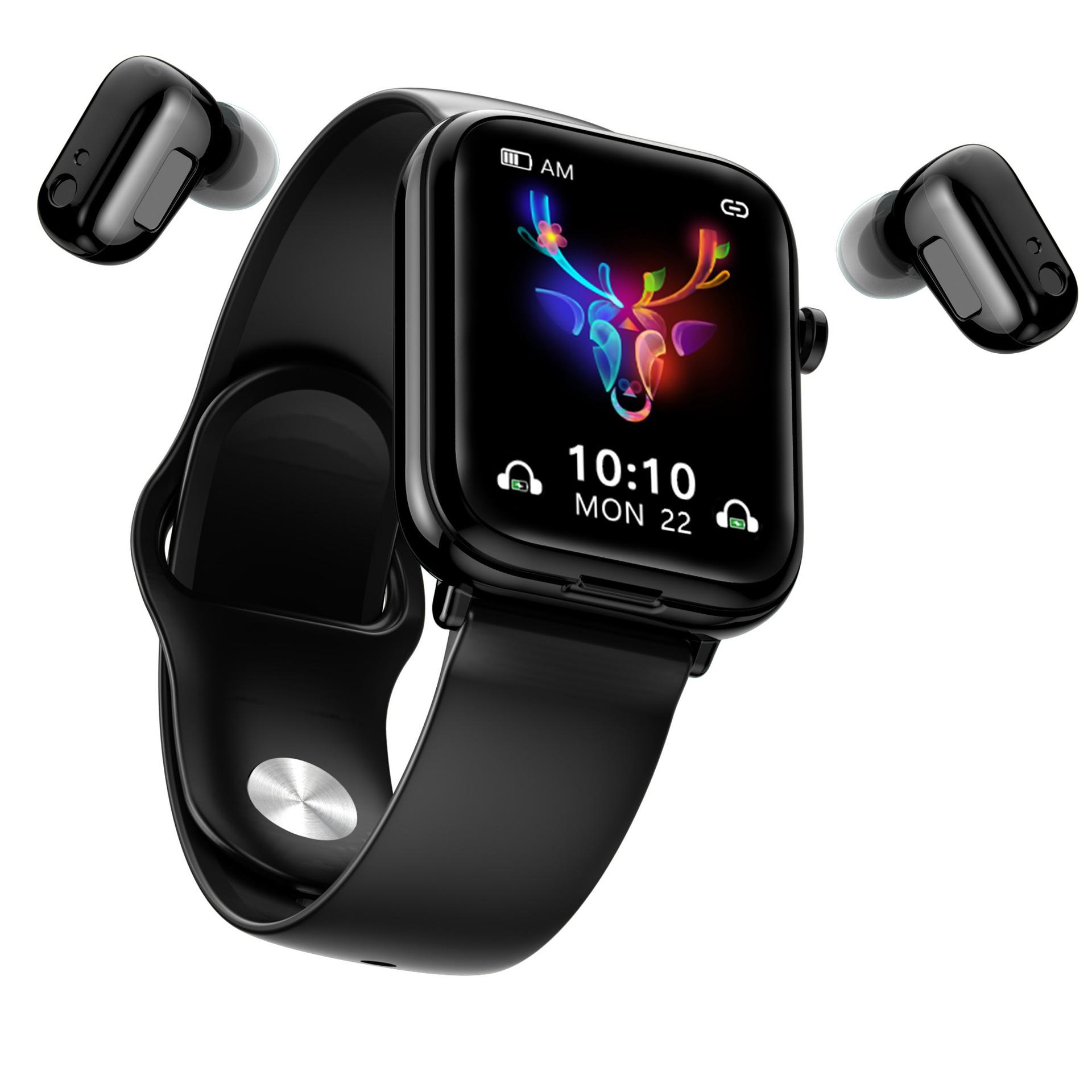 x8/x8s earphone smart watch 2-in-1 ultra-thin 1.69 full touch screen ip67 waterproof metal casing