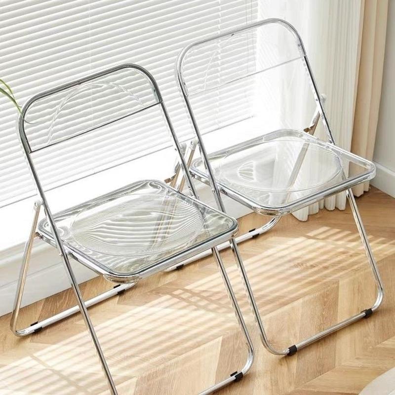 mm transparent folding chair-child rental house living room photo chair bedroom dining chair cheap ins style folding chair