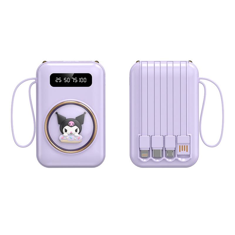 cartoon with cable power bank 20000 ma mini large capacity fast charging mobile power gift one piece dropshipping Item Picture