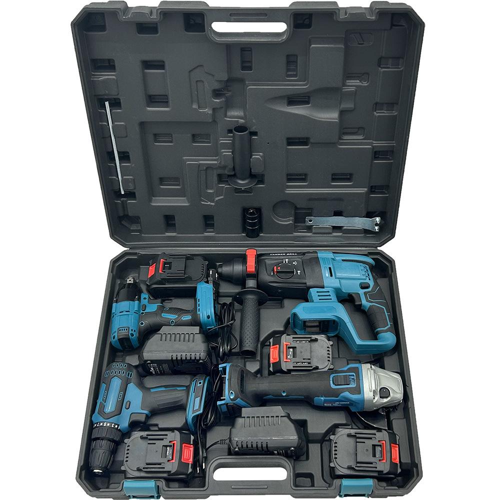 lithium battery tool set lithium battery five-piece electric drill multi-functional lithium battery 4-piece set electric tool kit four-piece set